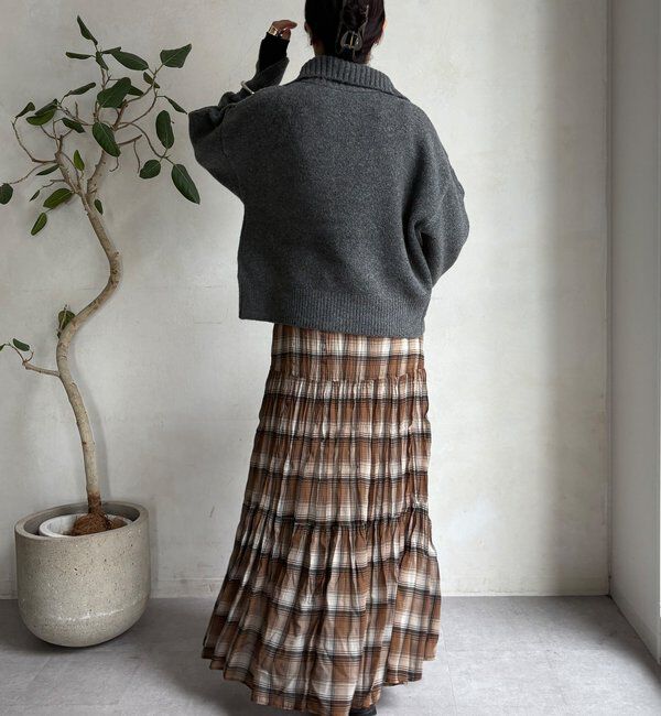  「【WEB限定】ダブルジップニットブルゾン」|カーディガン|