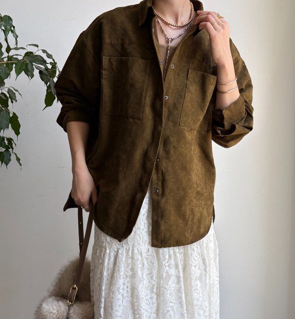  「【セットアップ対応】フェイクスエードジャケット」|ブルゾン・スタジャン|