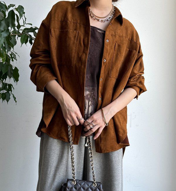  「【セットアップ対応】フェイクスエードジャケット」|ブルゾン・スタジャン|