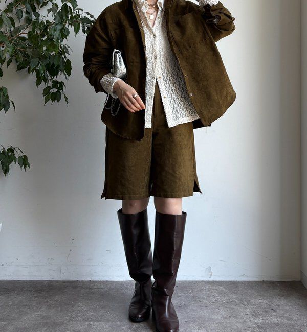  「【セットアップ対応】フェイクスエードショートパンツ」|チノ|