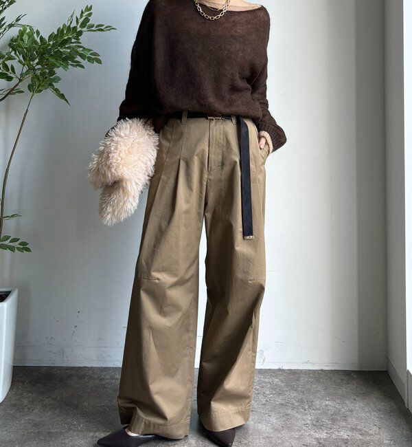  「ツイルワイドカーブパンツ」|チノ|