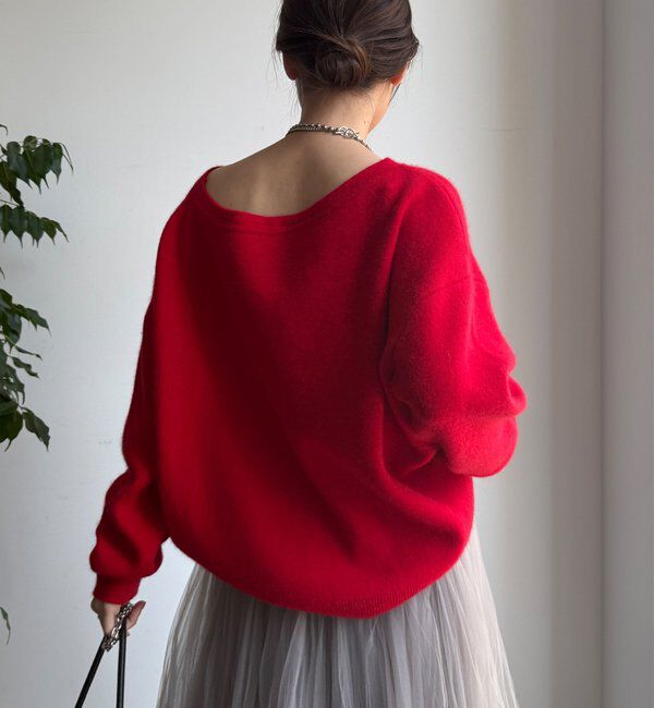  「ファーウールボートネックプルオーバー」|ニット・セーター|