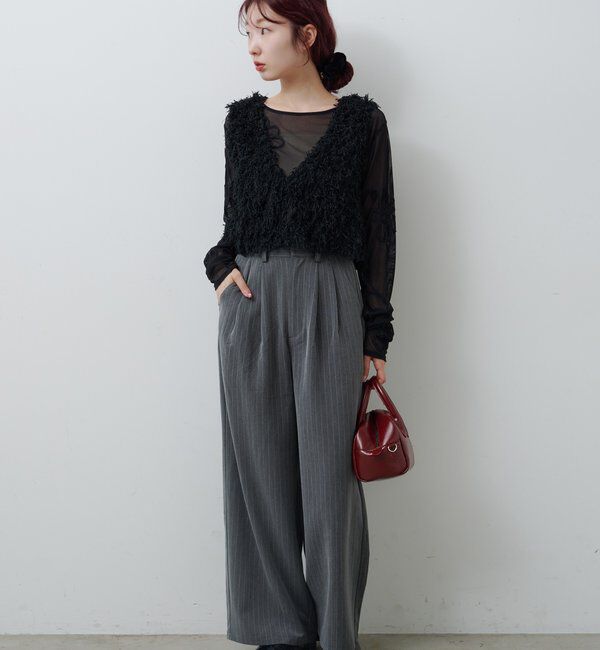  「フラワーコード刺繍シアーTOPS」|Tシャツ・カットソー|