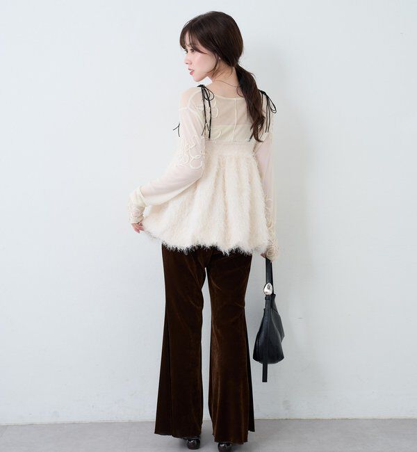  「フラワーコード刺繍シアーTOPS」|Tシャツ・カットソー|