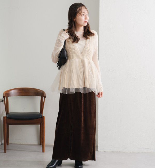  「フラワーコード刺繍シアーTOPS」|Tシャツ・カットソー|