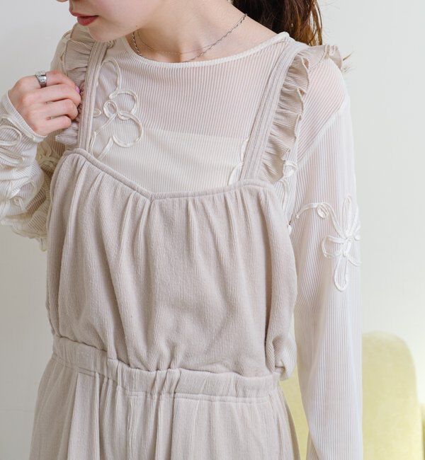  「フラワーコード刺繍シアーTOPS」|Tシャツ・カットソー|