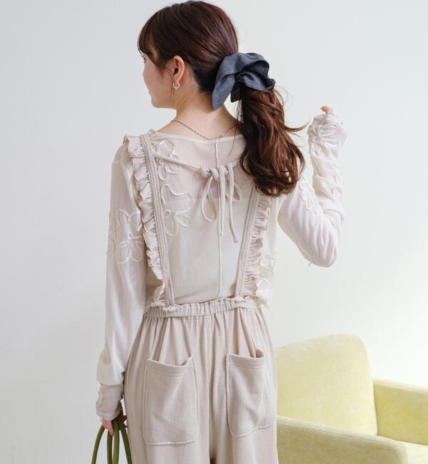  「フラワーコード刺繍シアーTOPS」|Tシャツ・カットソー|