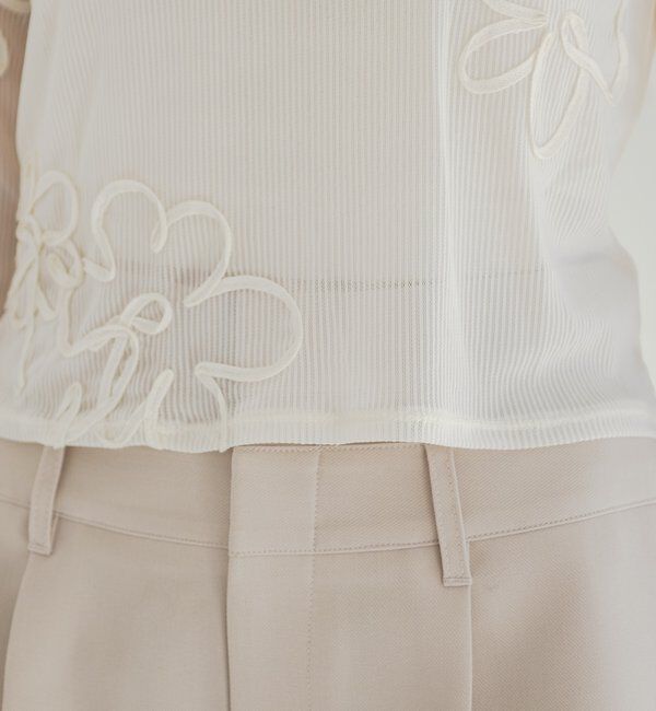  「フラワーコード刺繍シアーTOPS」|Tシャツ・カットソー|