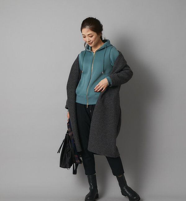  「【WEB限定/キレイめ上品】スポンジダンボールZIPパーカーカットソー」|パーカー|