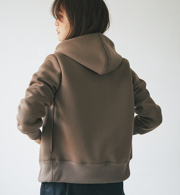  「【WEB限定/キレイめ上品】スポンジダンボールZIPパーカーカットソー」|パーカー|