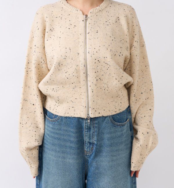  「【カーディガンとしても着れる】ショートZIPニット」|ニット・セーター|