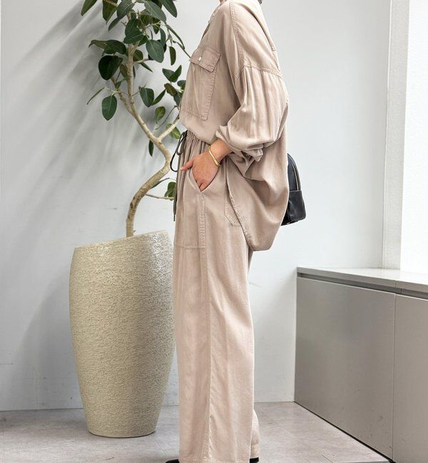  「【セットアップ可能】ガーメントダイワイドパンツ」|チノ|