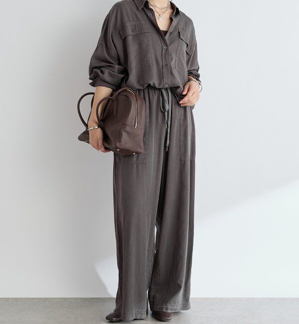  「【セットアップ可能】ガーメントダイワイドパンツ」|チノ|