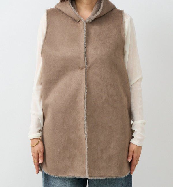  「【シーズンムード高まる】エコファーフードジレ」|ベスト・ジレ|