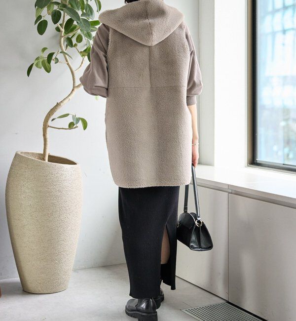  「【シーズンムード高まる】エコファーフードジレ」|ベスト・ジレ|