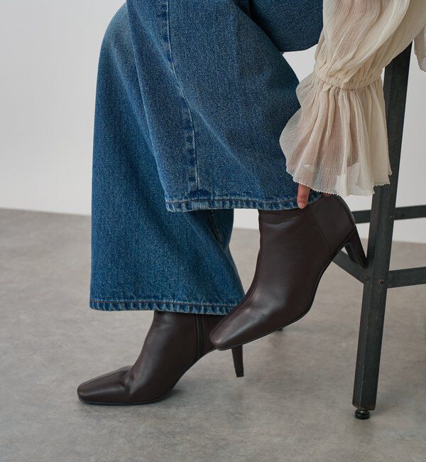  「【洗練された印象に】ヒールショートブーツ」|ショートブーツ|