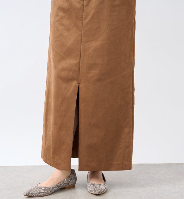  「【すっきり見えが叶う】ブラッシュドクロスIラインスカート」|スカート|