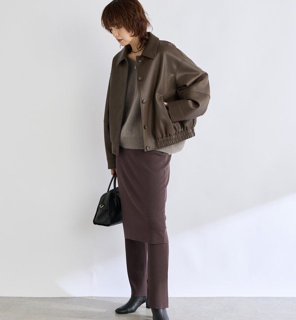  「【洗練された着こなしに】合皮ブルゾン」|ブルゾン・スタジャン|