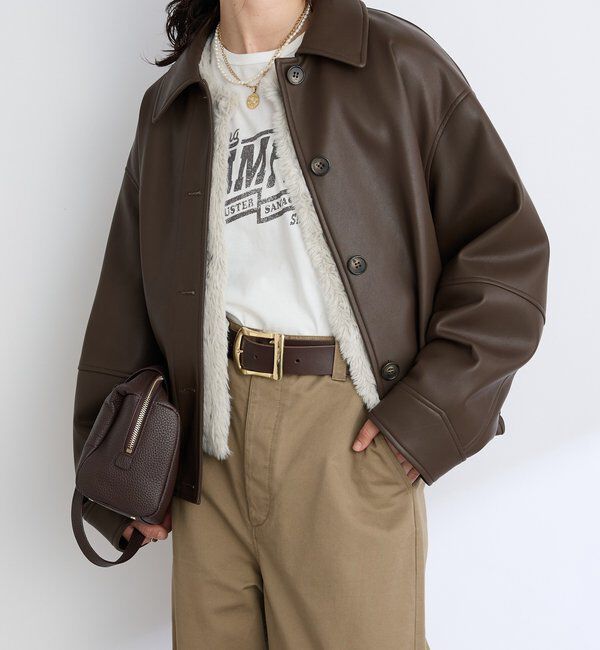  「【洗練された着こなしに】合皮ブルゾン」|ブルゾン・スタジャン|