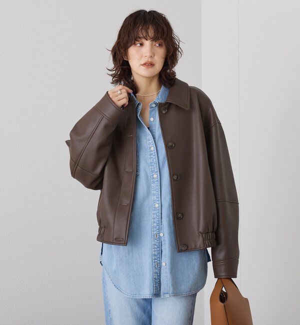  「【洗練された着こなしに】合皮ブルゾン」|ブルゾン・スタジャン|