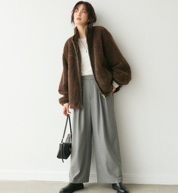  「【リバイバル/暖かみのある素材感】テディボアZIPコート」|その他|