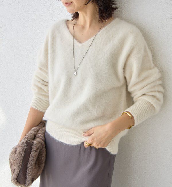  「【最高気温5度の寒い日に！/リバイバル】ファーヤーン2WAYニット」|ニット・セーター|