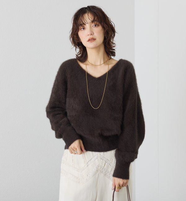  「【最高気温5度の寒い日に！/リバイバル】ファーヤーン2WAYニット」|ニット・セーター|
