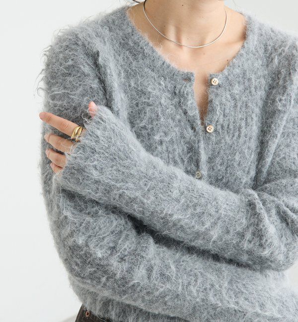  「【ふんわり柔らか】ヘアリーショートカーディガン」|カーディガン|