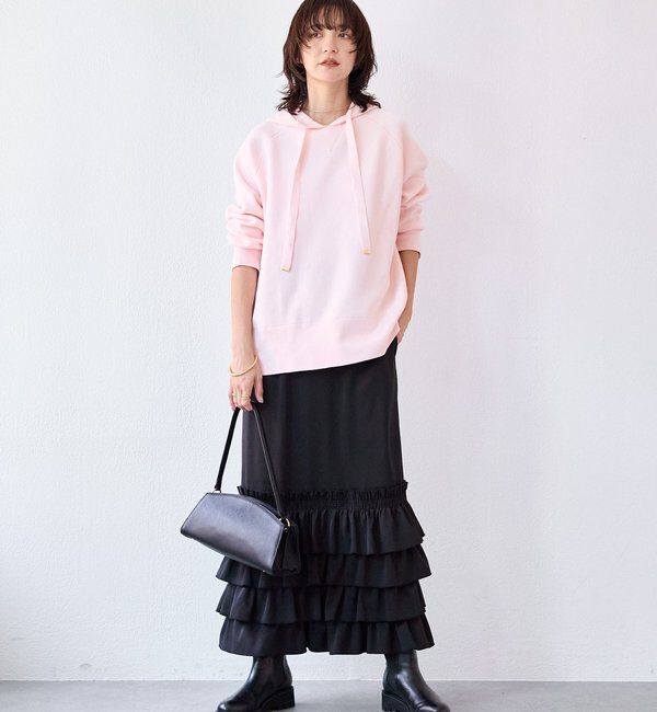  「【ロングシーズン活躍】スエットライクフーディニット」|ニット・セーター|