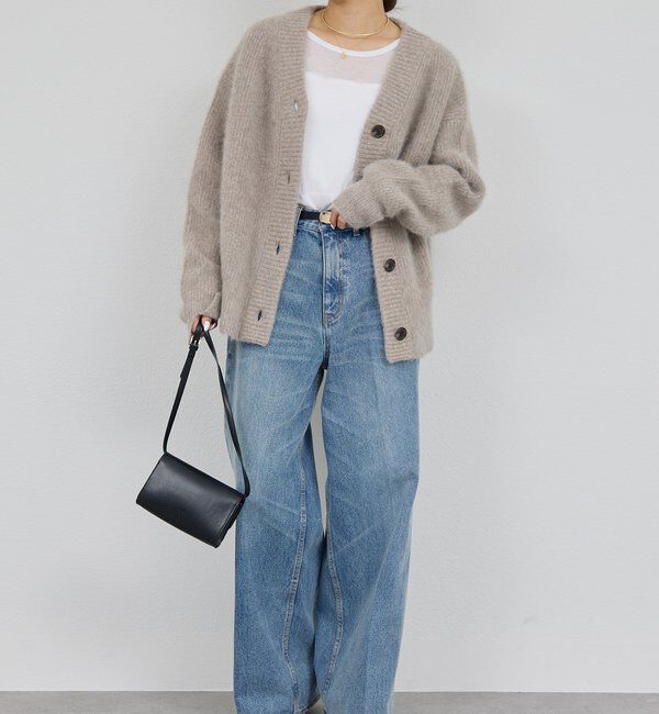  「ファーVネックカーディガン」|ニット・セーター|