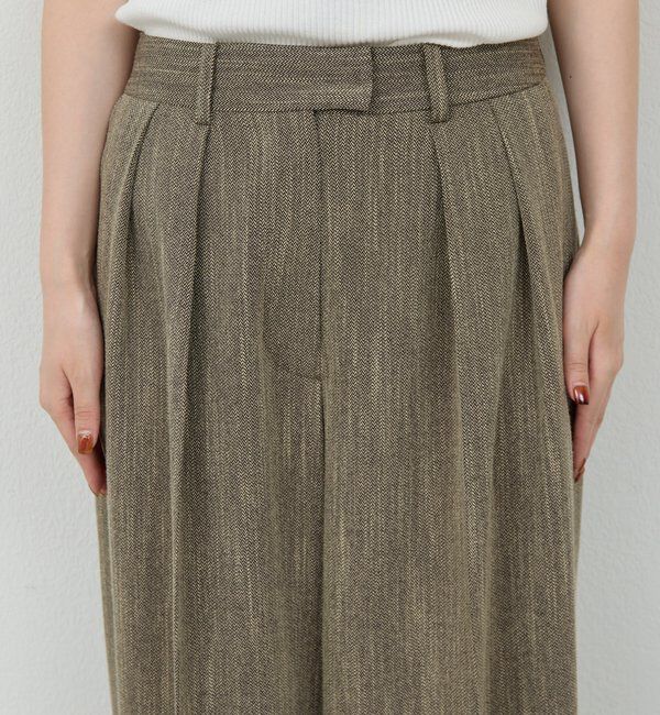  「【3サイズ展開】【セットアップ対応】ダブルタックツイードパンツ」|チノ|