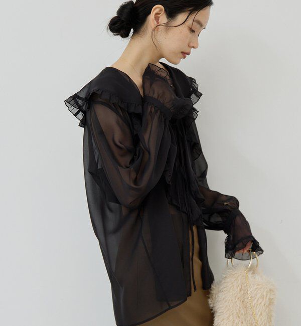  「シアーフリルブラウス」|シャツ・ブラウス|