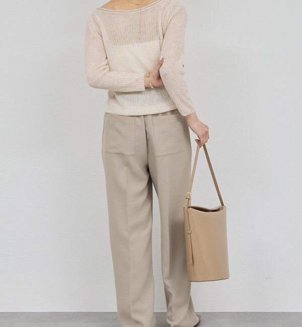  「【シワになりにくい】ジャージータックワイドパンツ」|チノ|