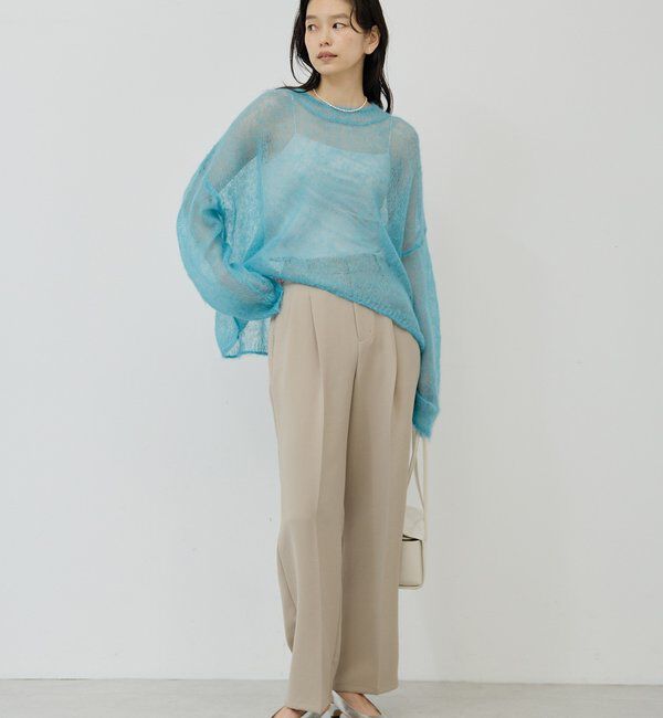  「【シワになりにくい】ジャージータックワイドパンツ」|チノ|