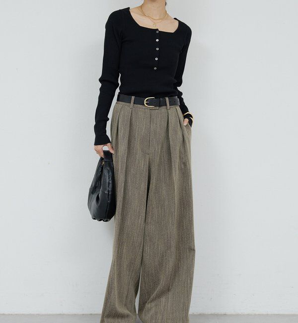  「スクエアヘンリーネックニット」|ニット・セーター|