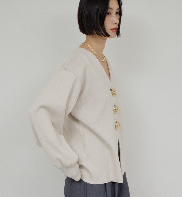  「ビジューVネックカーディガン」|ニット・セーター|