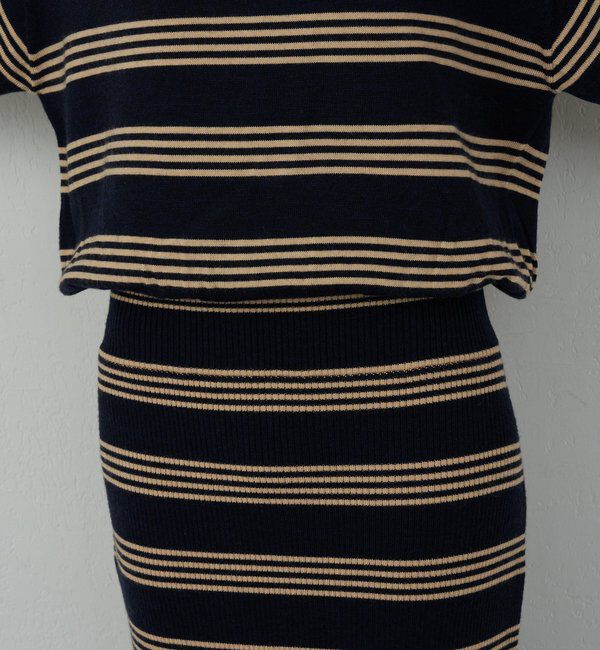  「【手洗い可】【HERITANOVUM】ボーダーニットワンピース」|ワンピース|