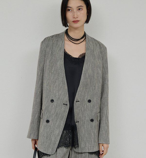  「【セットアップ対応】ノーカラーツイードジャケット」|その他|