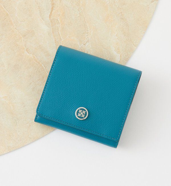  「プレートレザーギャルソンウォレット」|財布|ダークグリーン