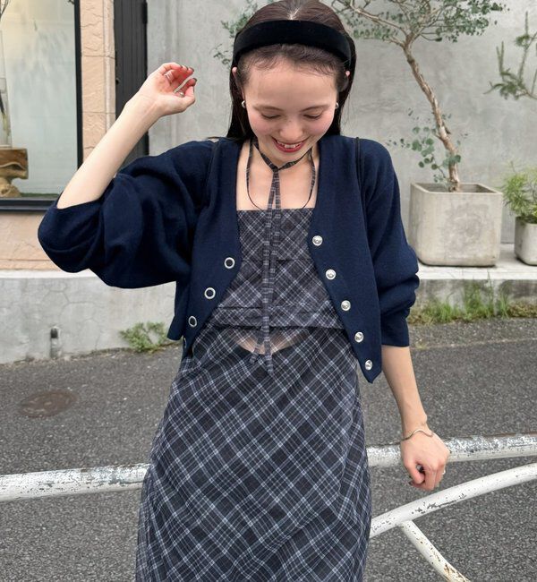  「Vボタンカーディガン」|カーディガン|