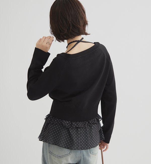  「クリアボタン カーディガン」|カーディガン|