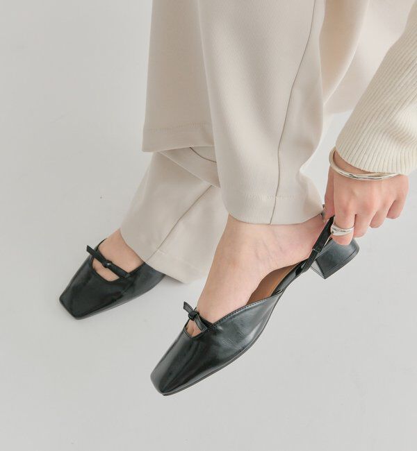  「スクエアトゥリボンパンプス」|パンプス|