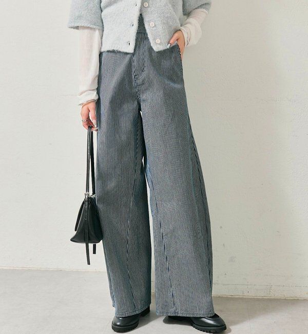  「【バックスタイルがポイント！新色ネイビー】バックシャンカーブデニム」|デニム|