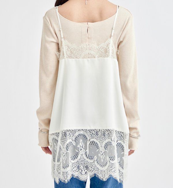  「レースサテンキャミソール」|シャツ・ブラウス|