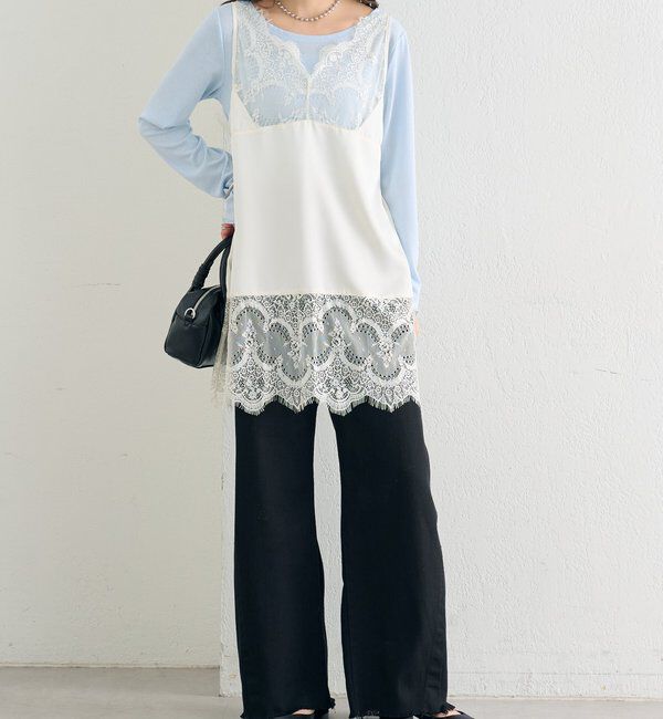  「レースサテンキャミソール」|シャツ・ブラウス|
