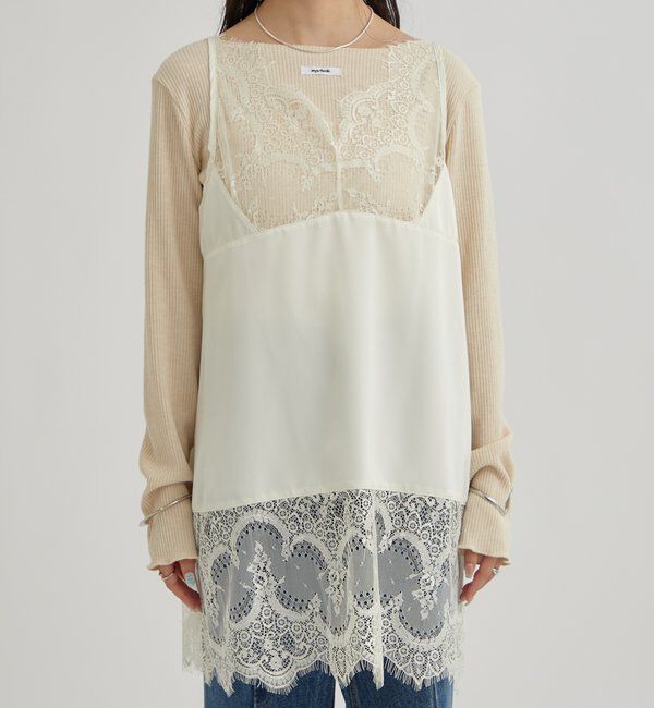  「レースサテンキャミソール」|シャツ・ブラウス|