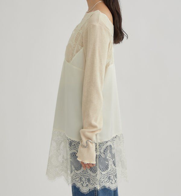  「レースサテンキャミソール」|シャツ・ブラウス|