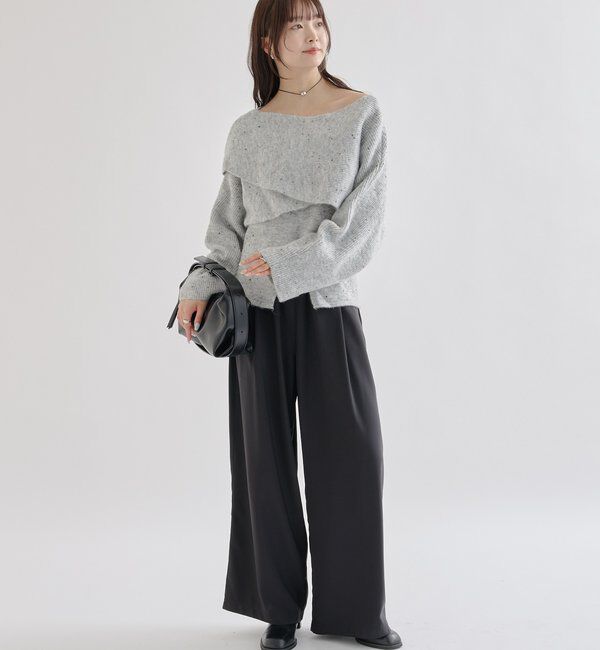  「クロスニットスリットキャミSET」|ニット・セーター|