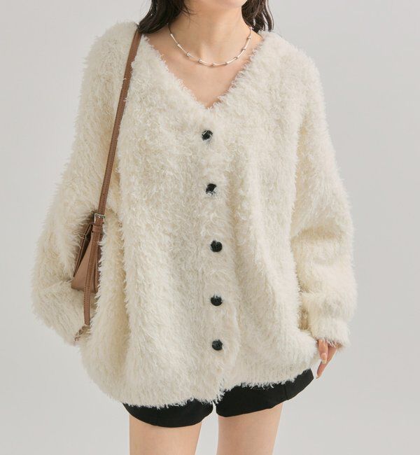  「ループボタン カーディガン」|カーディガン|オフホワイト