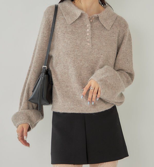  「襟付きロングスリーブニット」|ニット・セーター|